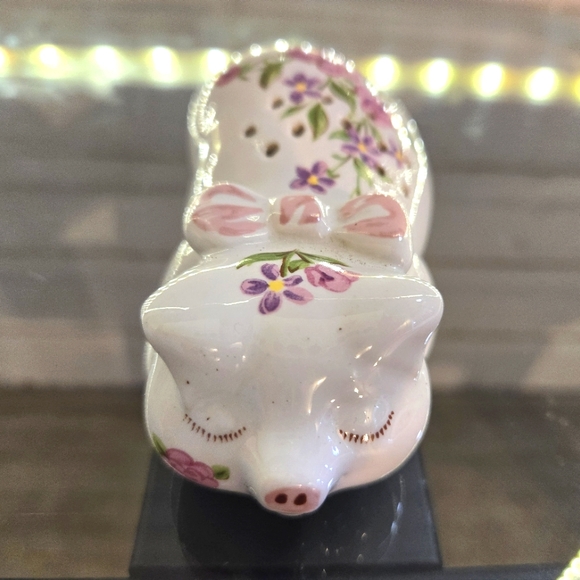 Avon Ceramic Potpourri Pig 🐖 Pretty Floral  Design - Picture 6 of 6